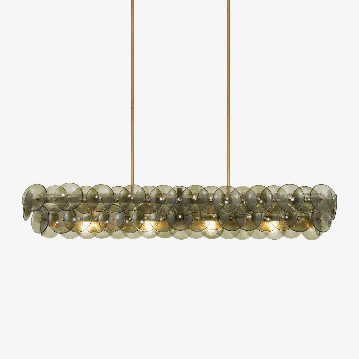 Aurora Lustre Linéaire en Verre Pressé Ambre Moderne