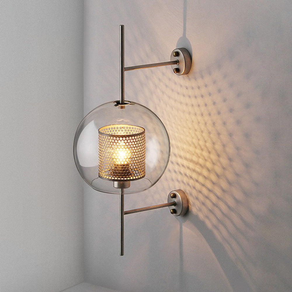 Kiri Applique Murale Globe Vintage Cuivre/Argent. Salle de Bain