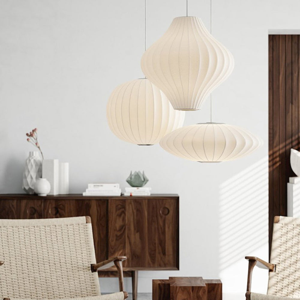 Etrio Suspension Vintage. Métal/Tissu. Blanc. Bar