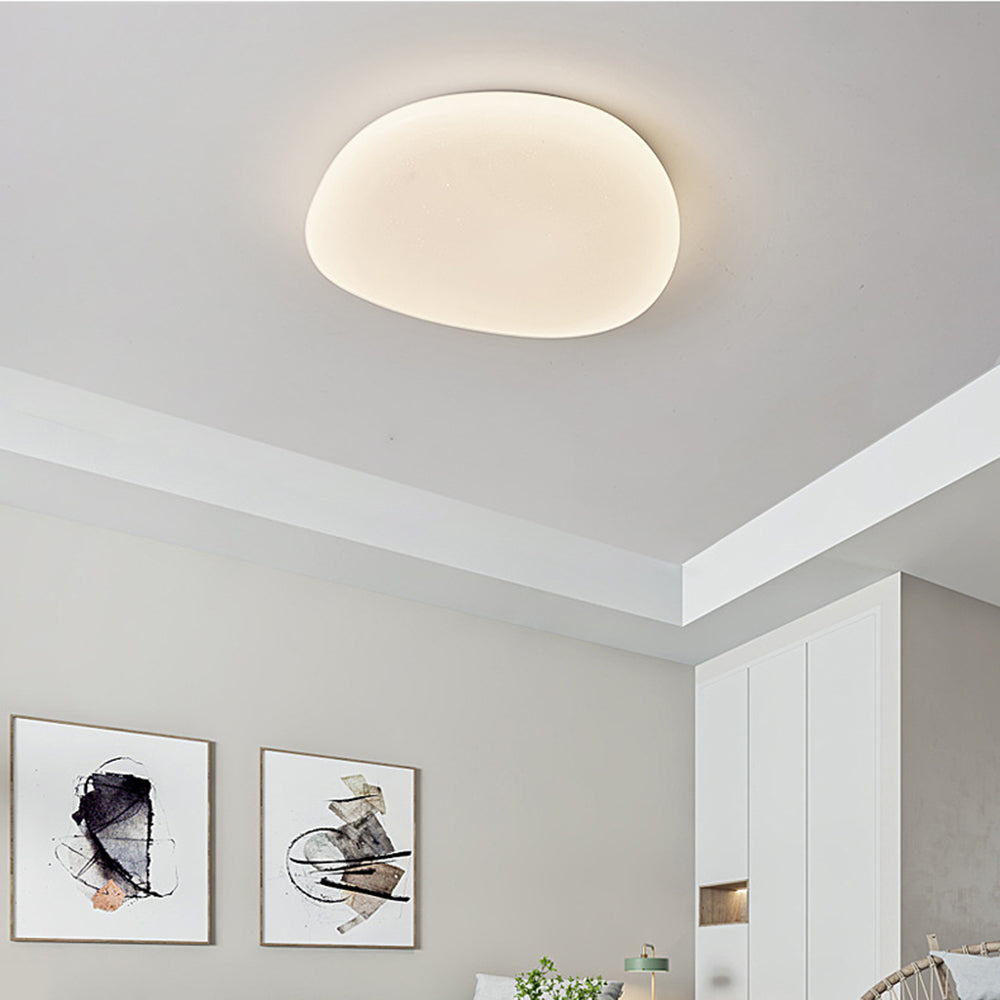 Sayu Plafonnier Galet Moderne Blanc. Salon