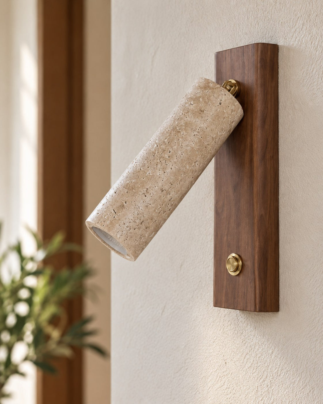Ornoria Applique Murale Cylindrique en Travertin