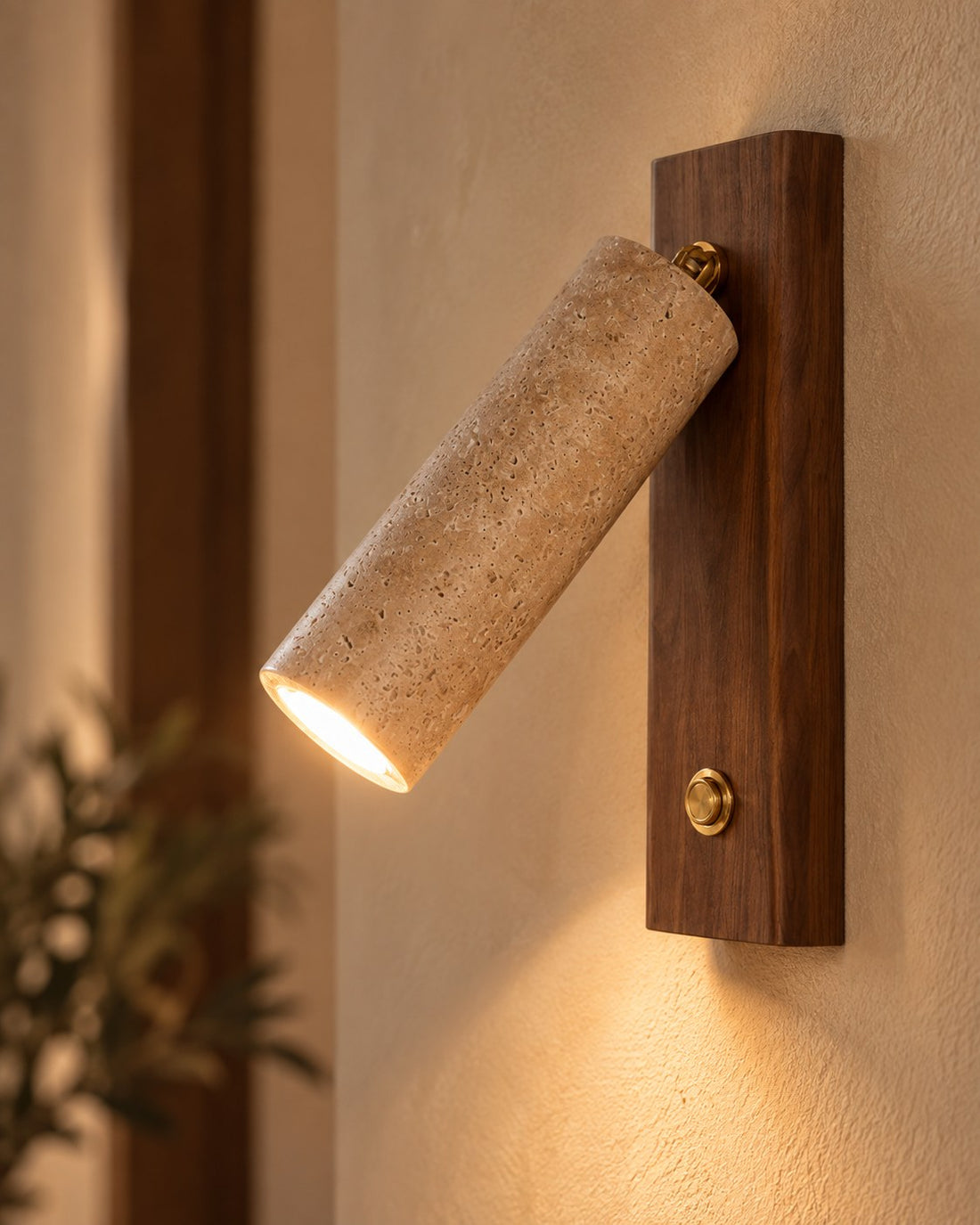 Ornoria Applique Murale Cylindrique en Travertin