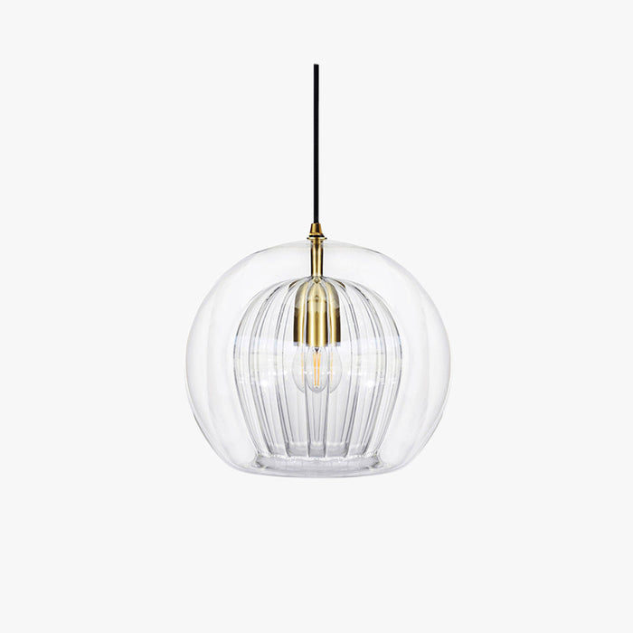 June Suspension Bulle Nordique Verre Transparent/Doré Salon/Chambre