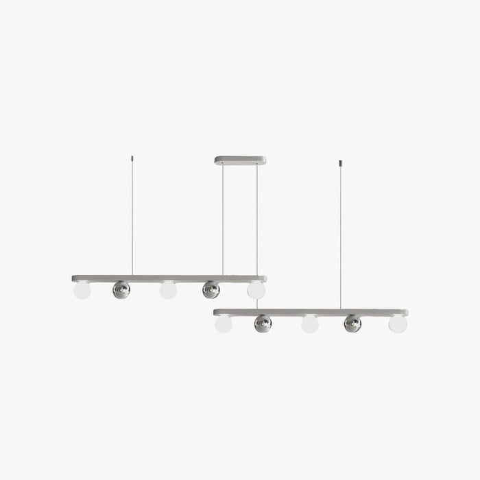 Valentina Suspension Linéaire Moderne Métal/Acrylique Blanc/Argent Chambre à Coucher