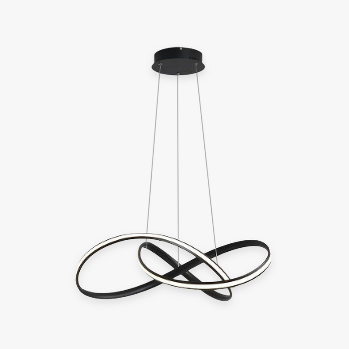 Arisha Suspension Linéaire Moderne, Metal/Gel de Silice, Blanc/Noir, Salon