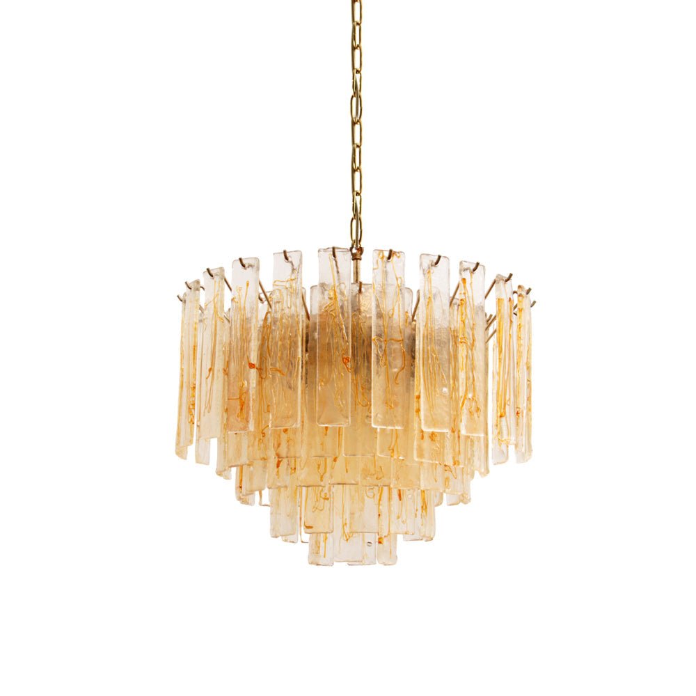 Aurora Lustre Doré Ambre Verre Superposé Géométrique Luxe