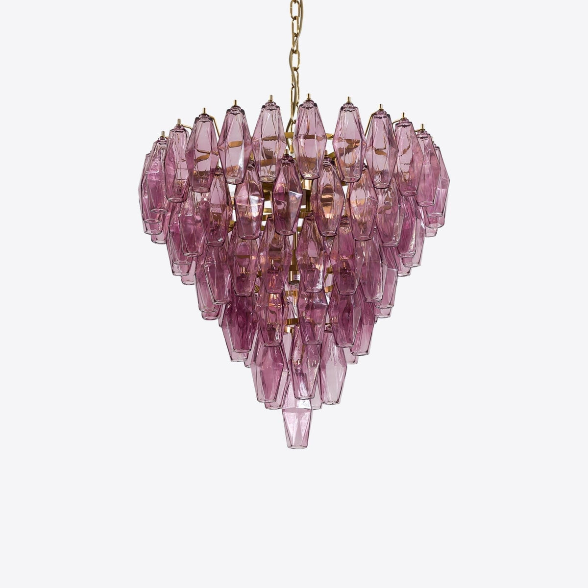 Aurora Lustre Rose Facetté Verre Superposé Vintage