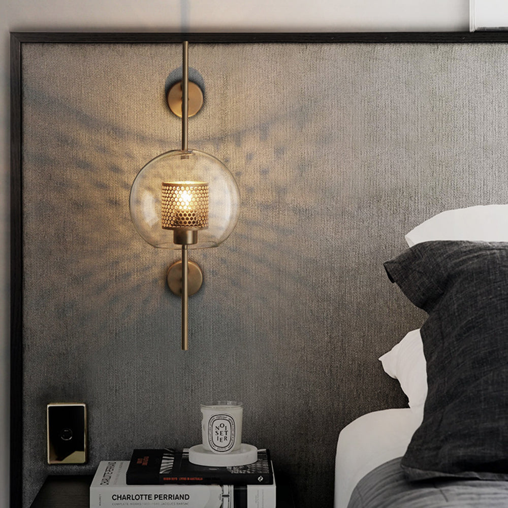 Kiri Applique Murale Globe Vintage Cuivre/Argent. Salle de Bain
