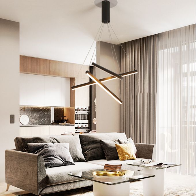 Lomir Luminaires Suspensions Linéaire Simple LED Moderne Métal Ferreux Salon