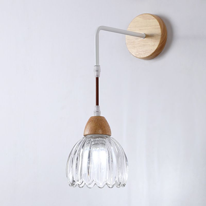 Arisha Applique Murale Fleur Moderne, Bois/Verre, Bois, Cuisine/Couloir