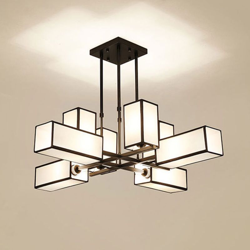 Arisha Lustre Carré Contemporain, Metal/Tissu, Noir/Or, Chambre