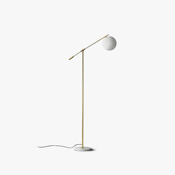 Valentina Lampadaire Boule Moderne, Verre/Métal, Doré, Salon