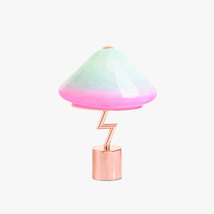 Valentina Lampe de Table Champignon Moderne, Verre/Métal, Coloré, Salon