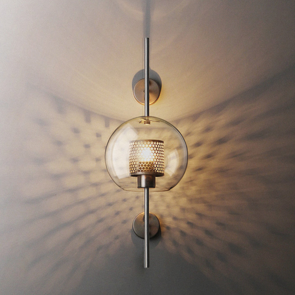 Kiri Applique Murale Globe Vintage Cuivre/Argent. Salle de Bain