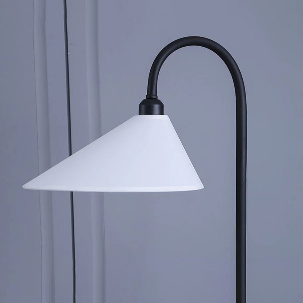 Mira Lampadaire Arche Simple, Métal/Tissu, Blanc/Noir, Chambre