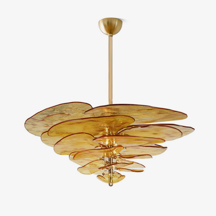 Aurora Lustre Pétale en Verre Murano Doré Luxe