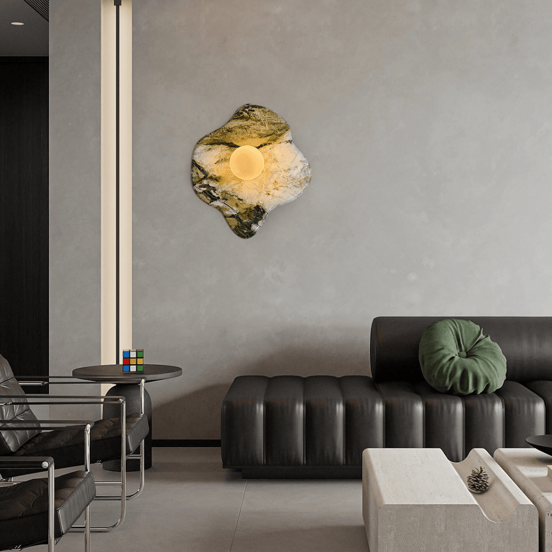 Fyln Applique Murale Organique en Marbre Vert