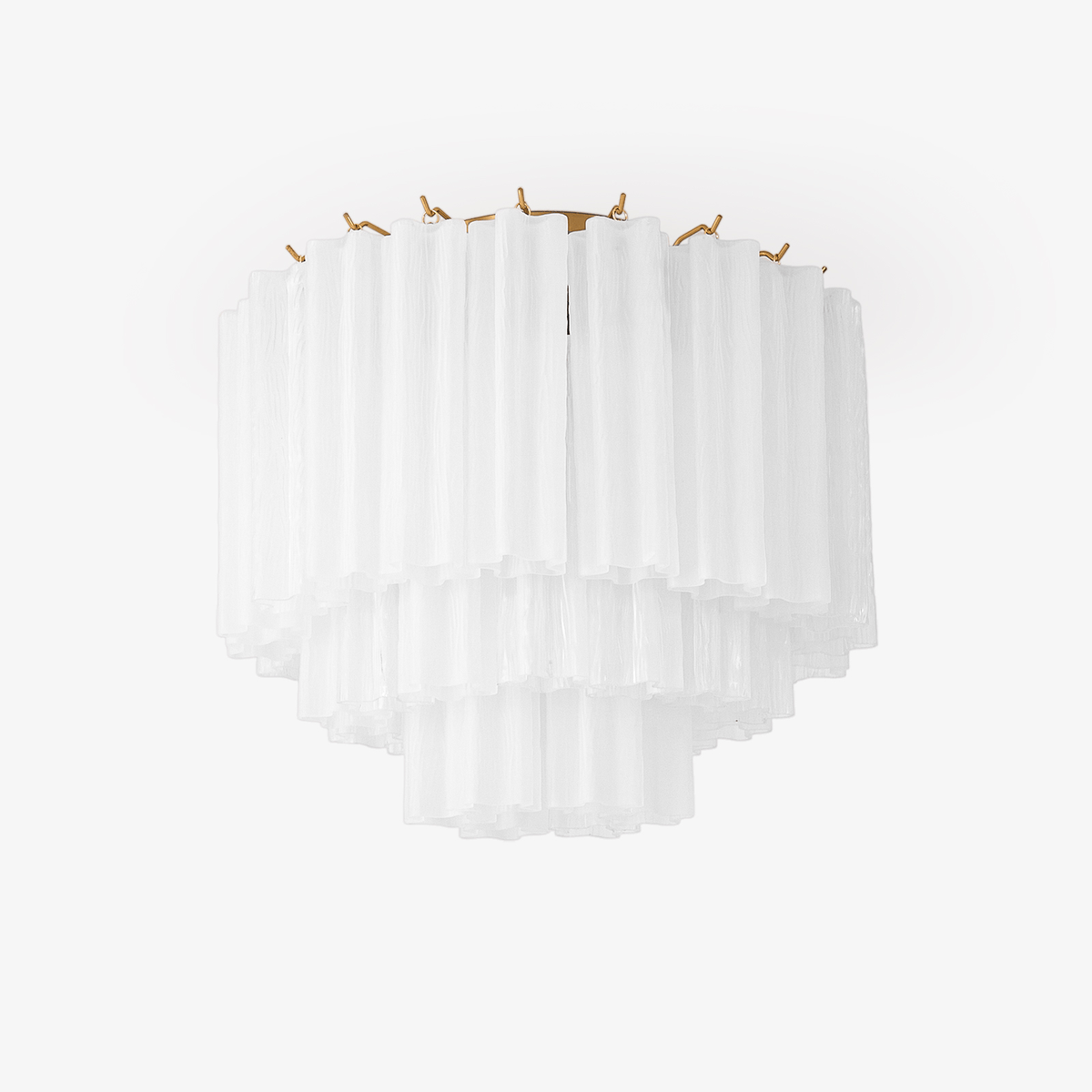 Aurora Plafonnier Blanc Murano Verre Superposé Élégant Moderne