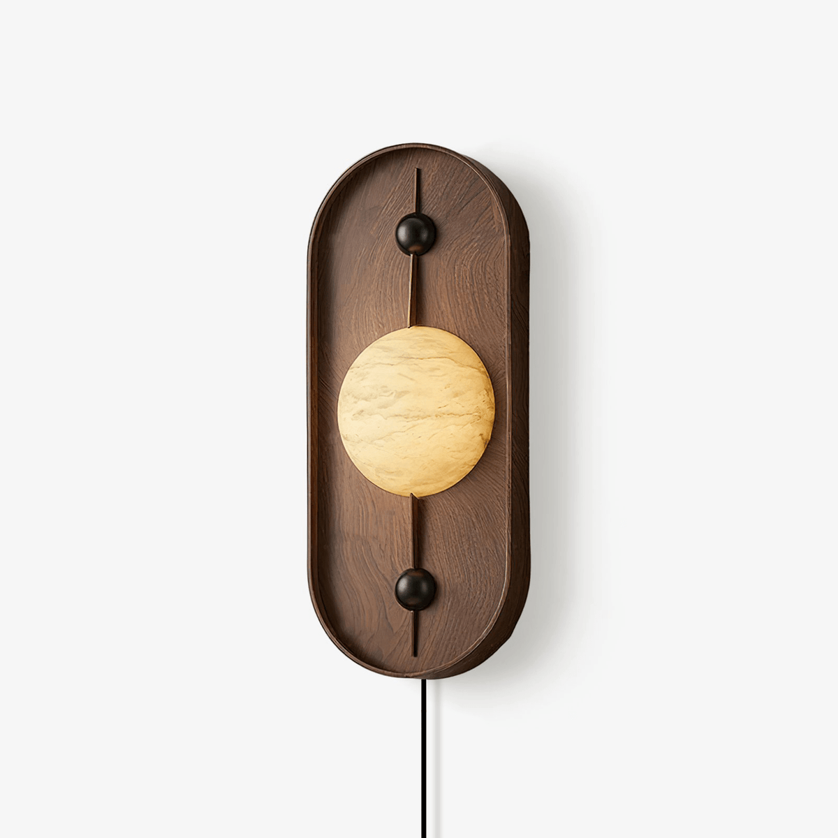 Lyvaran Applique Murale Ovale en Albâtre et Bois