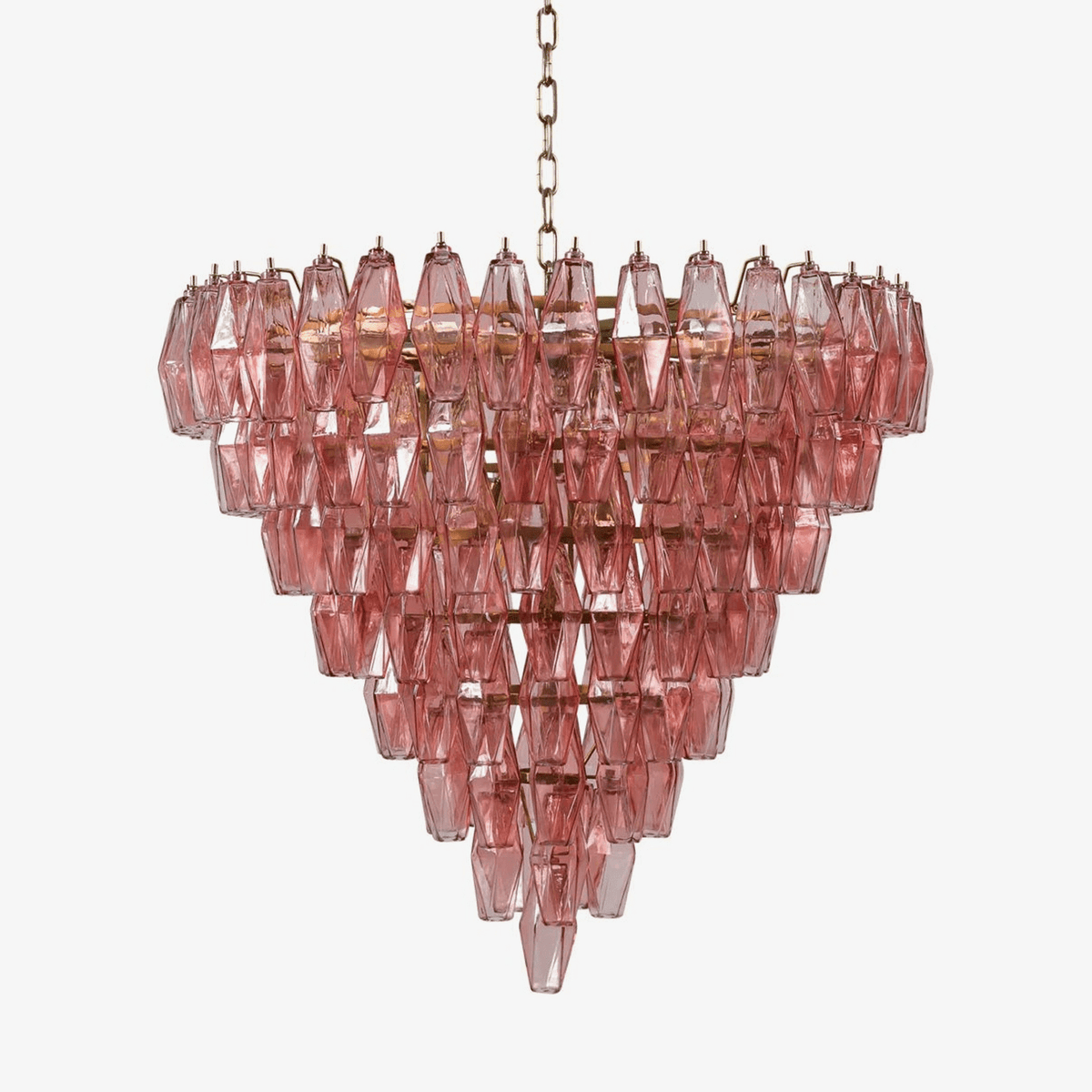 Aurora Lustre Rose Facetté Verre Superposé Vintage