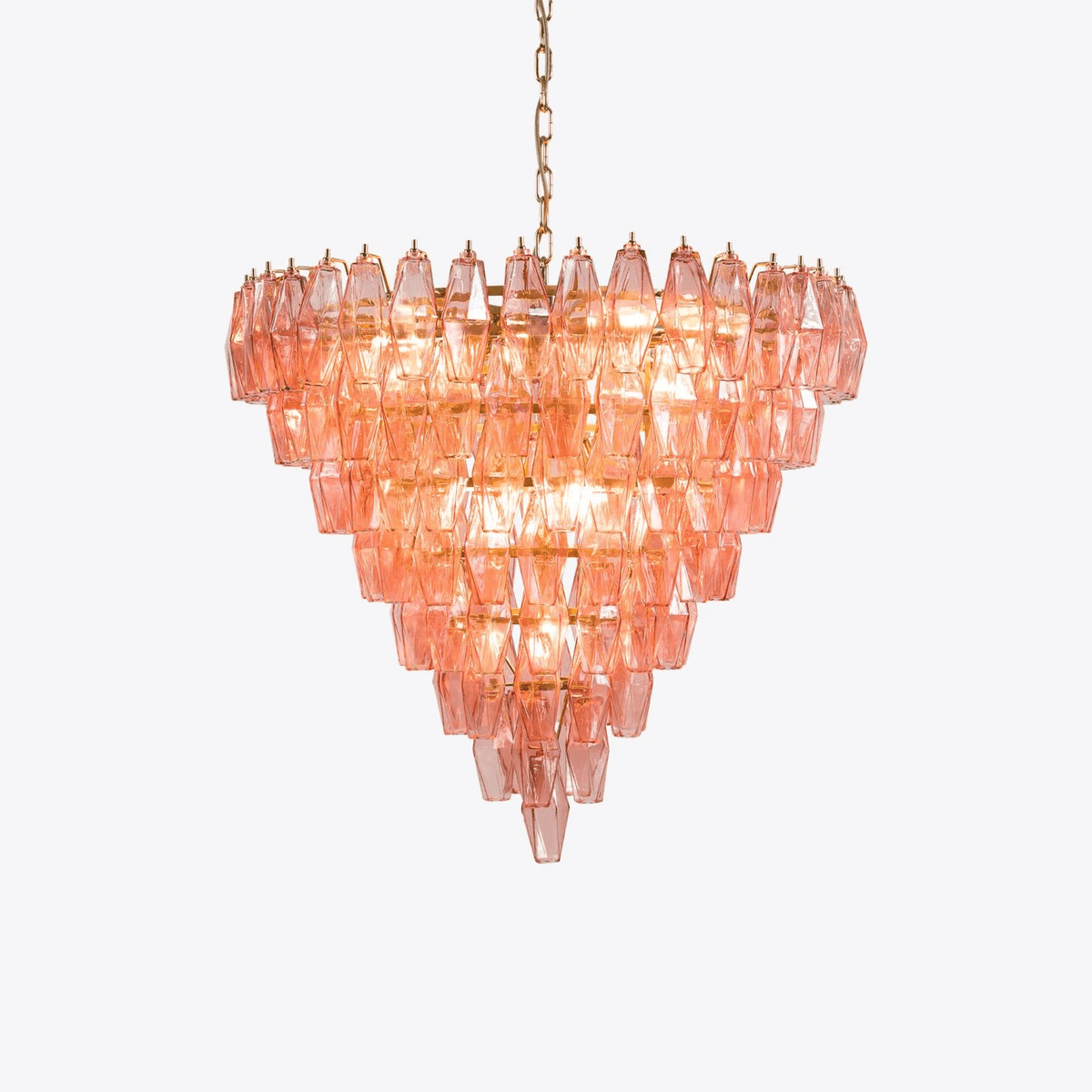 Aurora Lustre Rose Facetté Verre Superposé Vintage