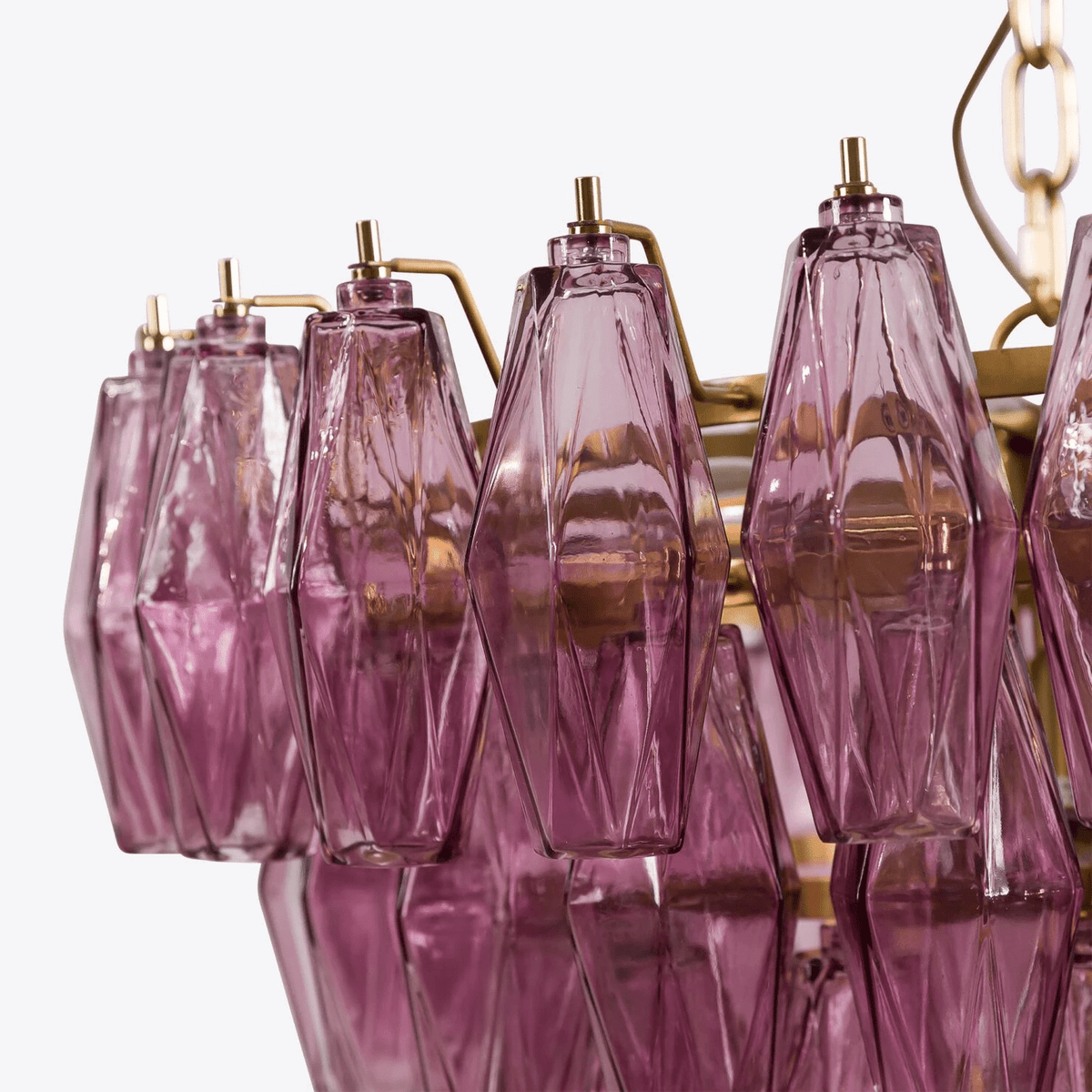 Aurora Lustre Rose Facetté Verre Superposé Vintage