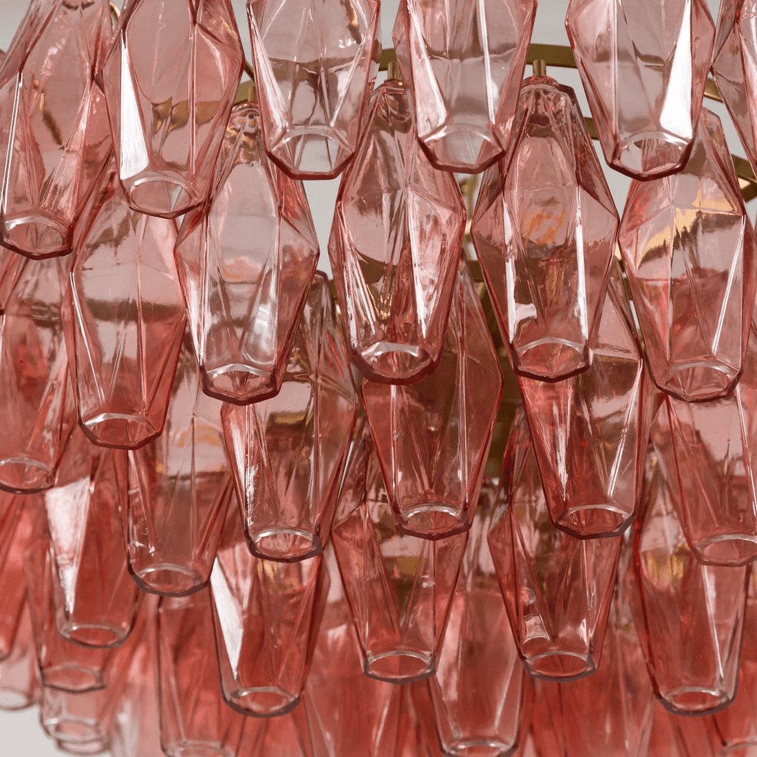 Aurora Lustre Rose Polygone Verre Étagé Moderne Artistique