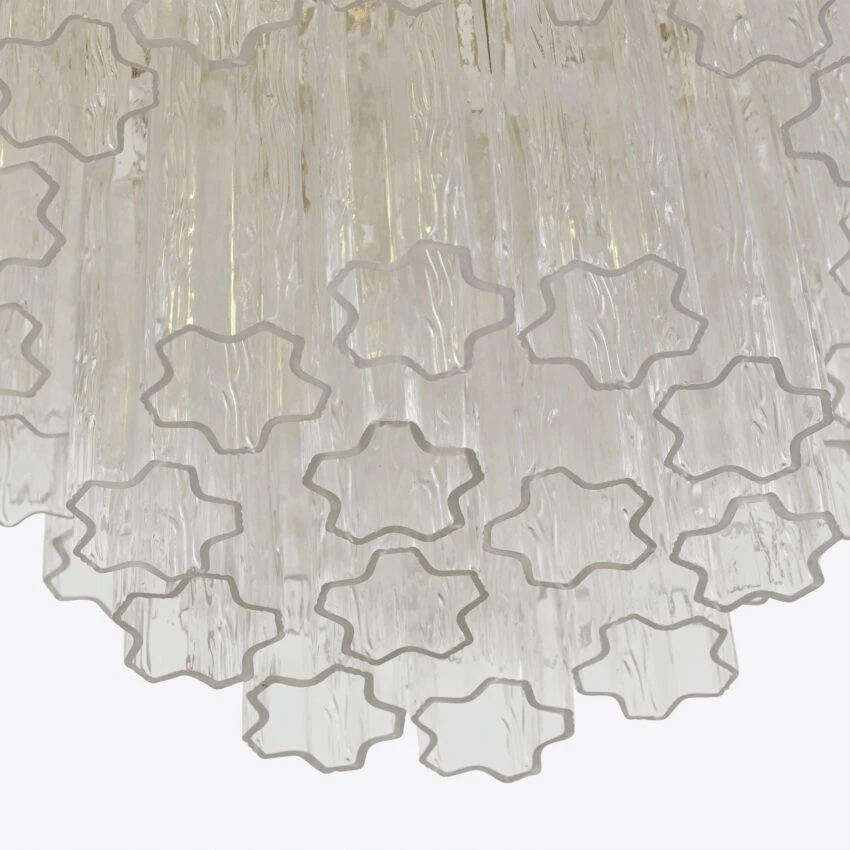 Aurora Lustre Quatre Étage Cannelé Verre