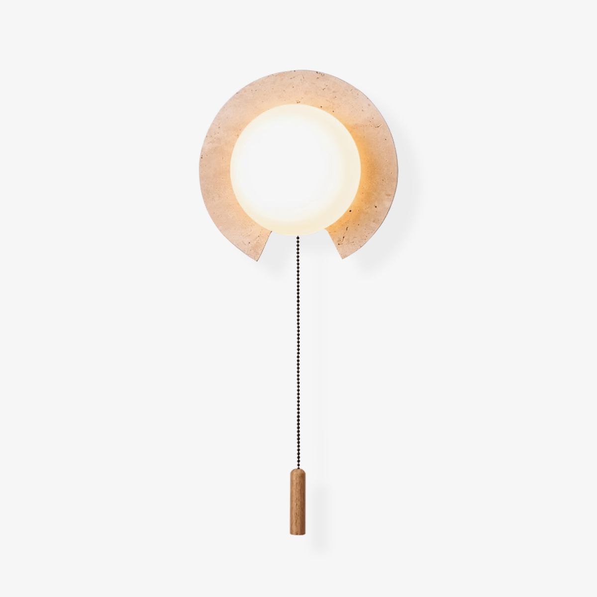 Zamaryra Demi-Circulaire Travertin Luminaire Mural