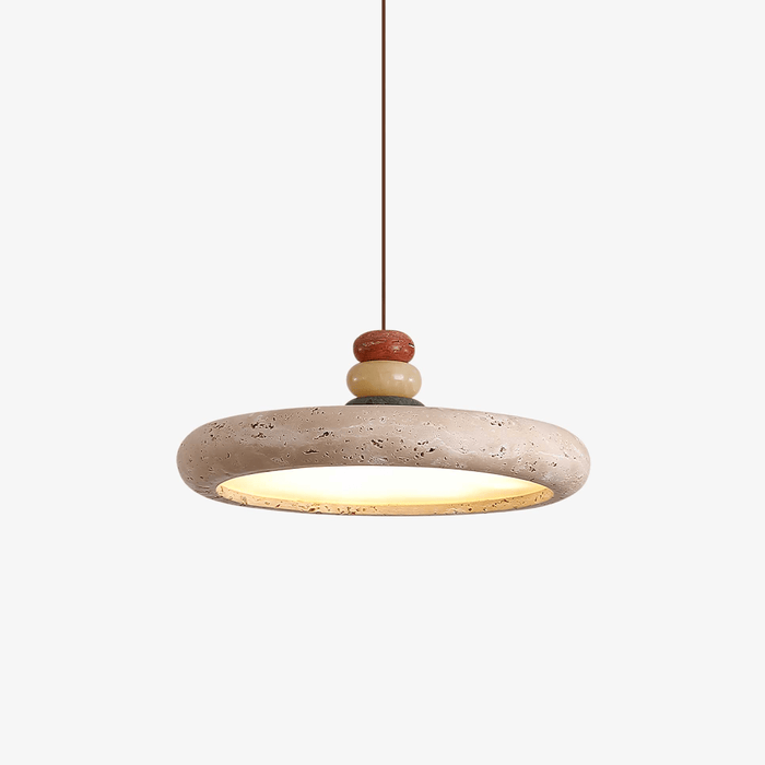 Cuvarora Disque Travertin Pendentif Lumière