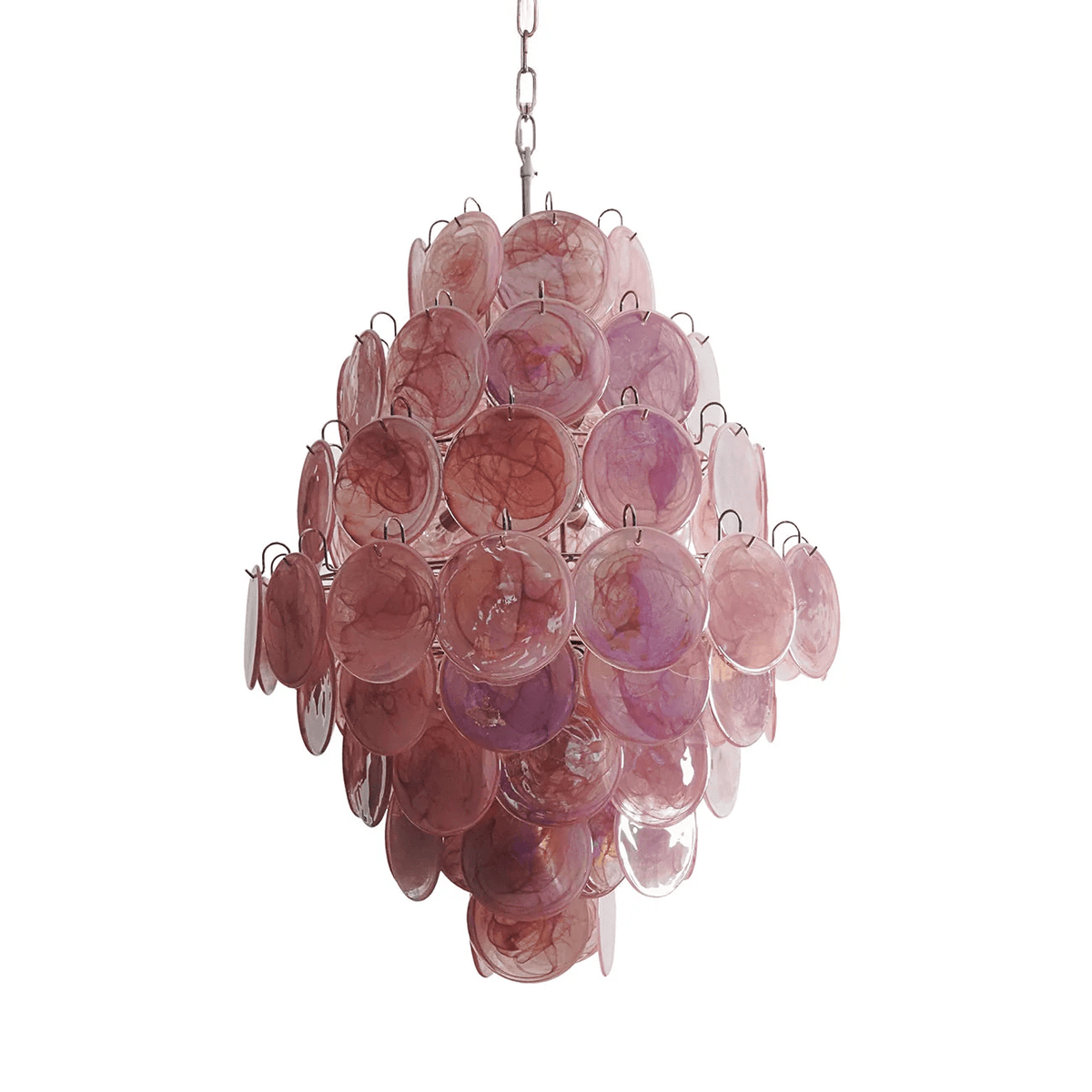 Aurora Lustre Rose Murano Verre Soufflé-Main Disques