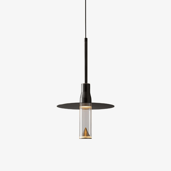 Solara Lampe suspendue en acrylique avec plaque de chapeau chromée moderne