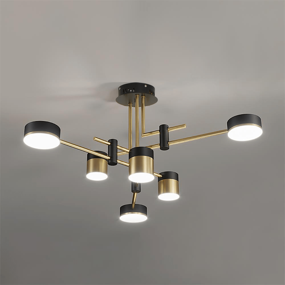 Lustra Lustre Noir Or Bras en Forme d'Araignée