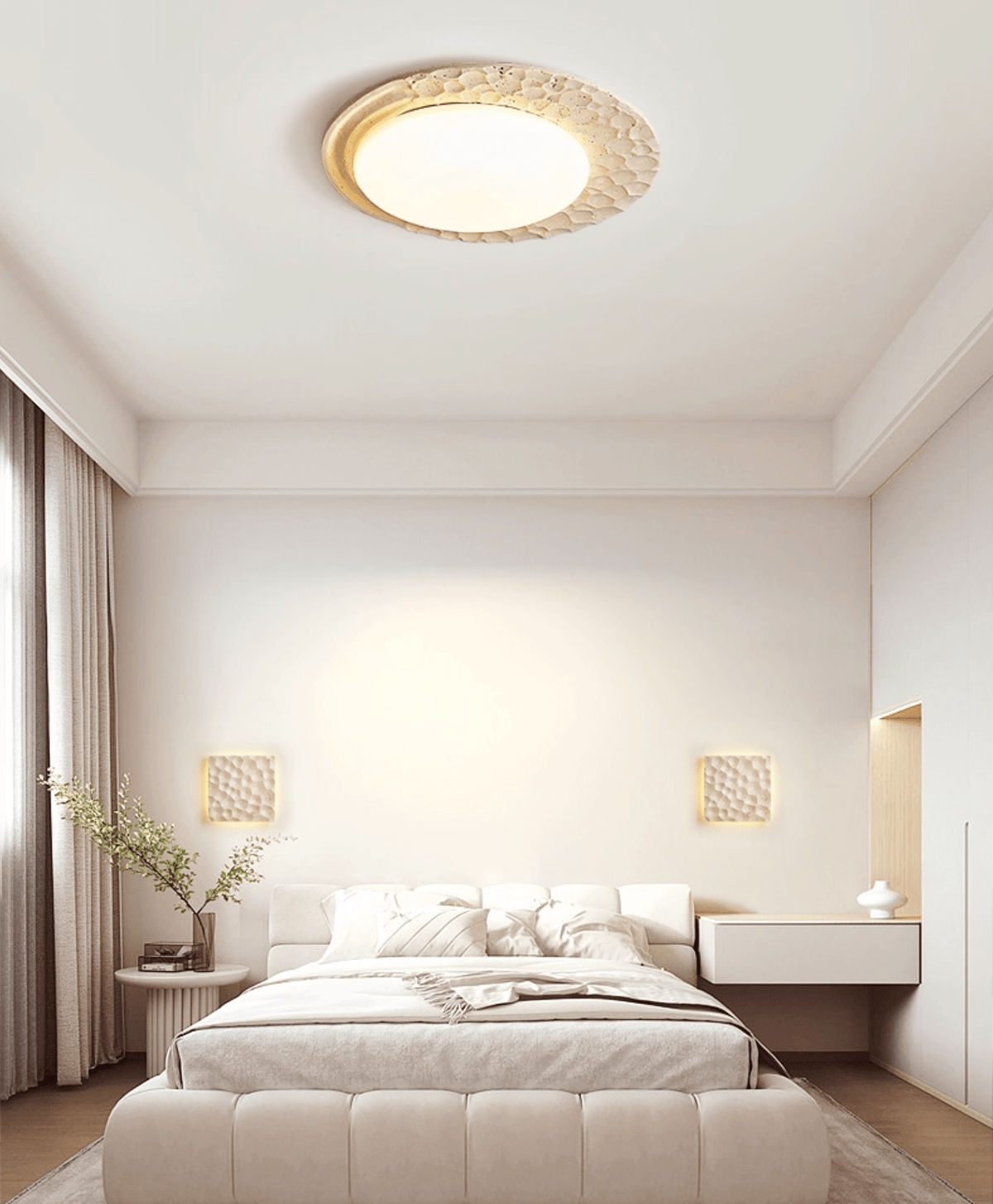 Ivsoris Lumière de Plafond Texturée en Travertin