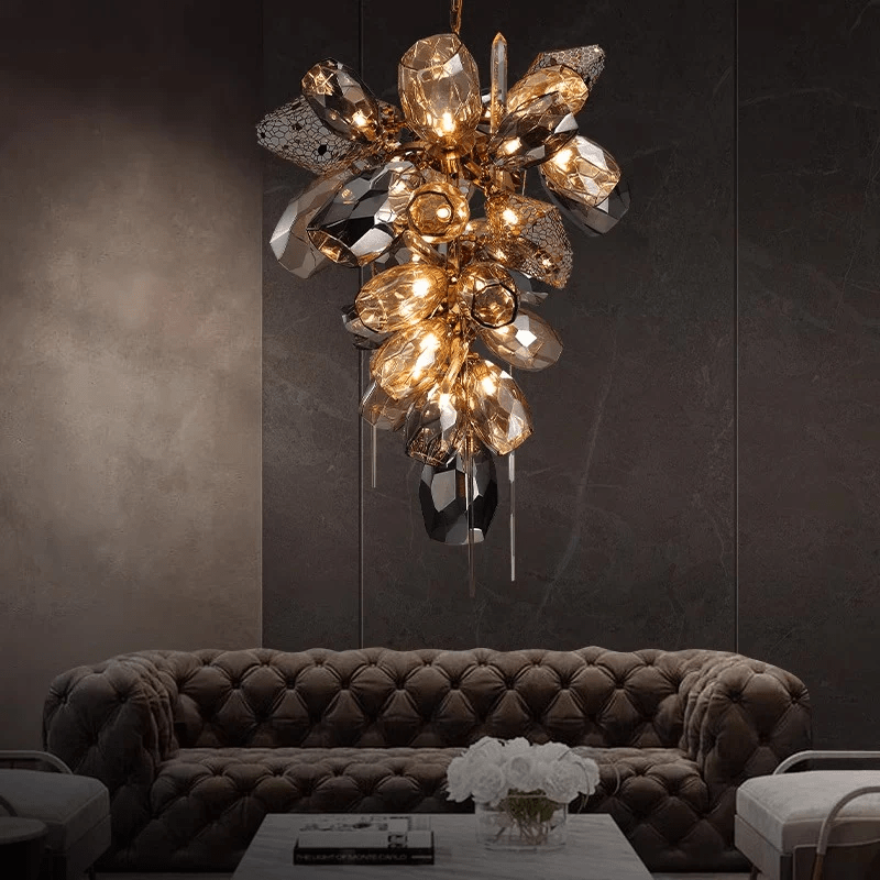 Aurora Lustre Moderne en Verre et Cristal