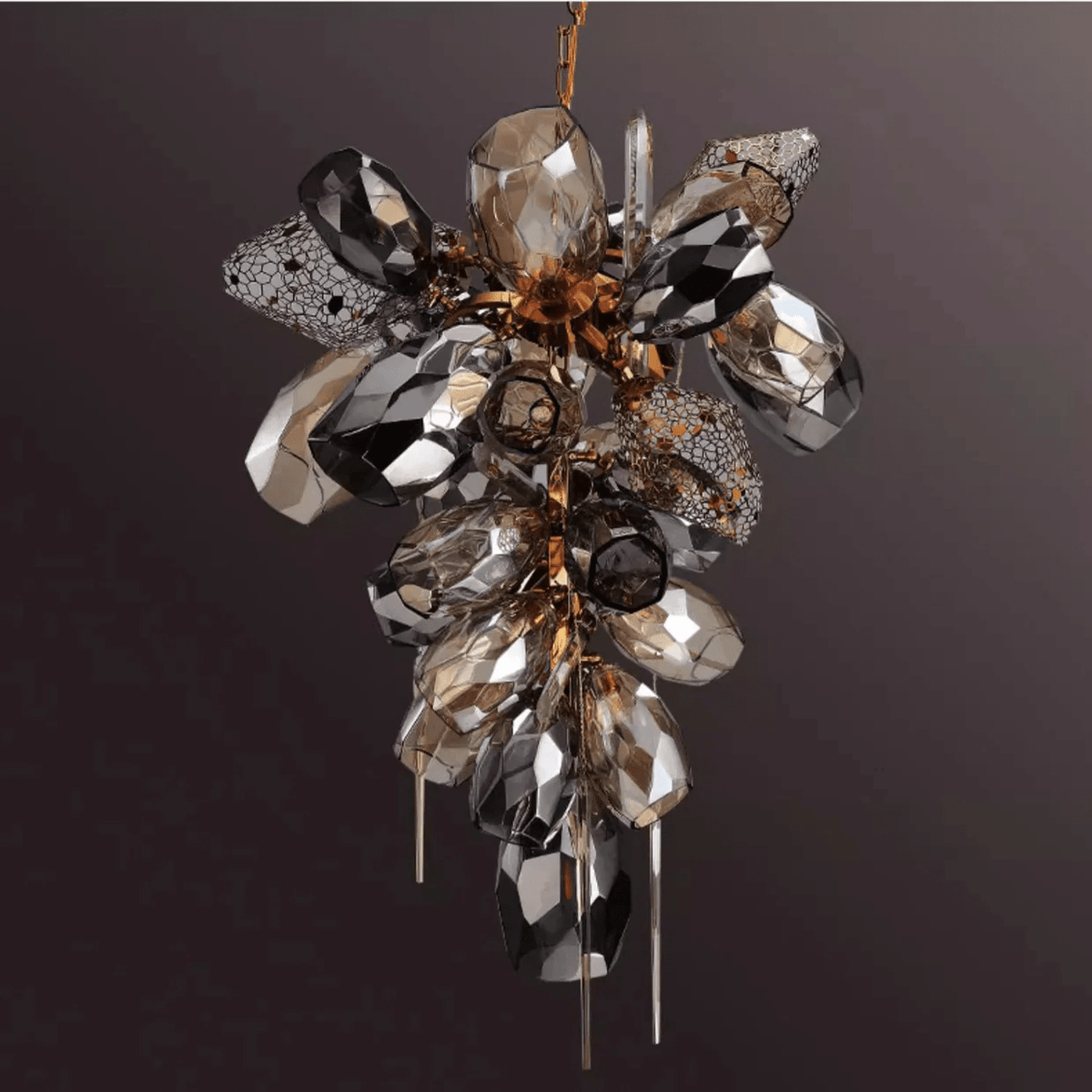 Aurora Lustre Moderne en Verre et Cristal