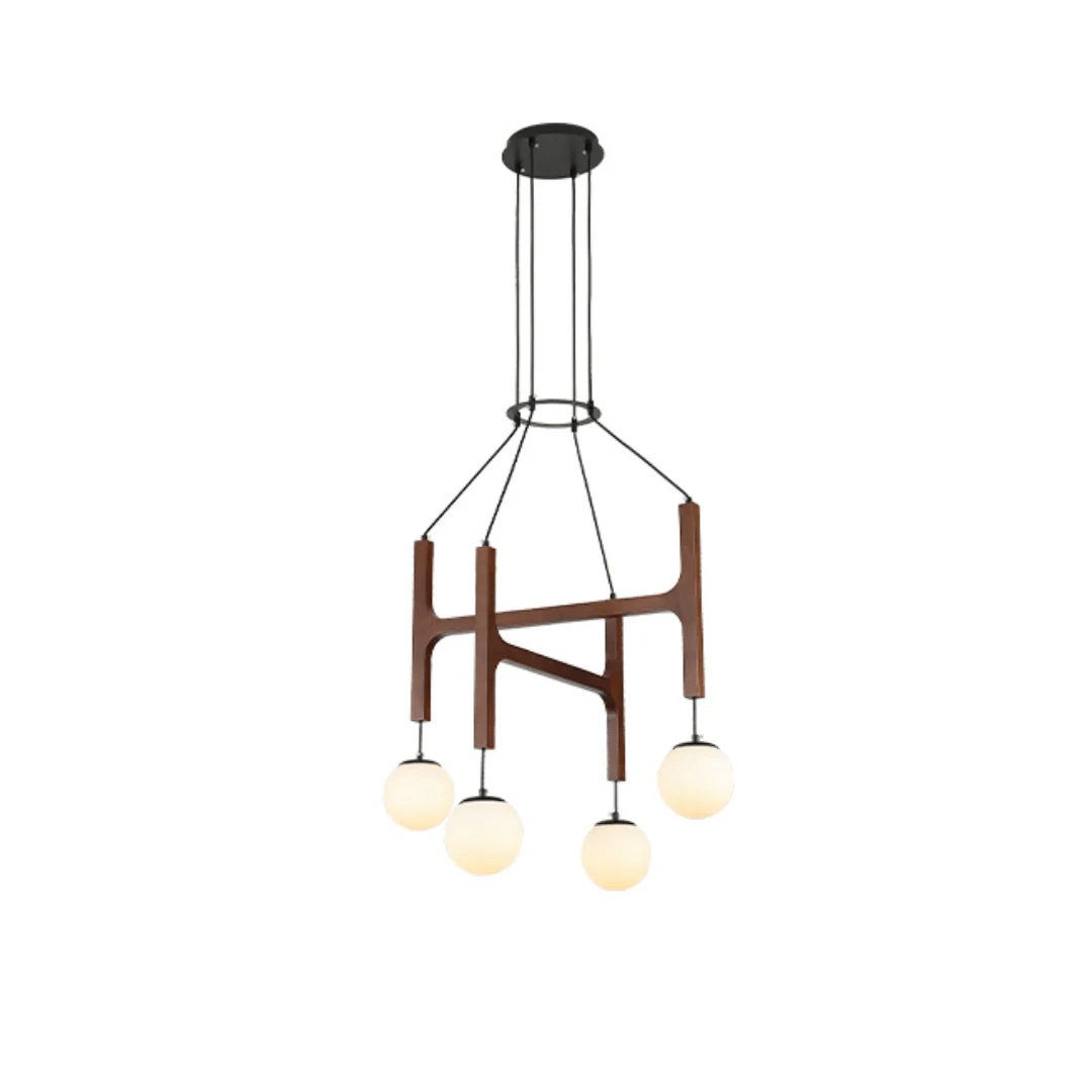 Xylocube Géométrique Bois Globe Suspension Lumière