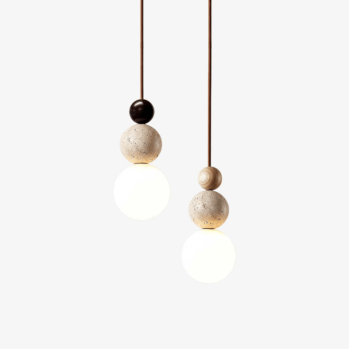Ullaeia Sphère-Grappe Travertin Pendentif Lumière