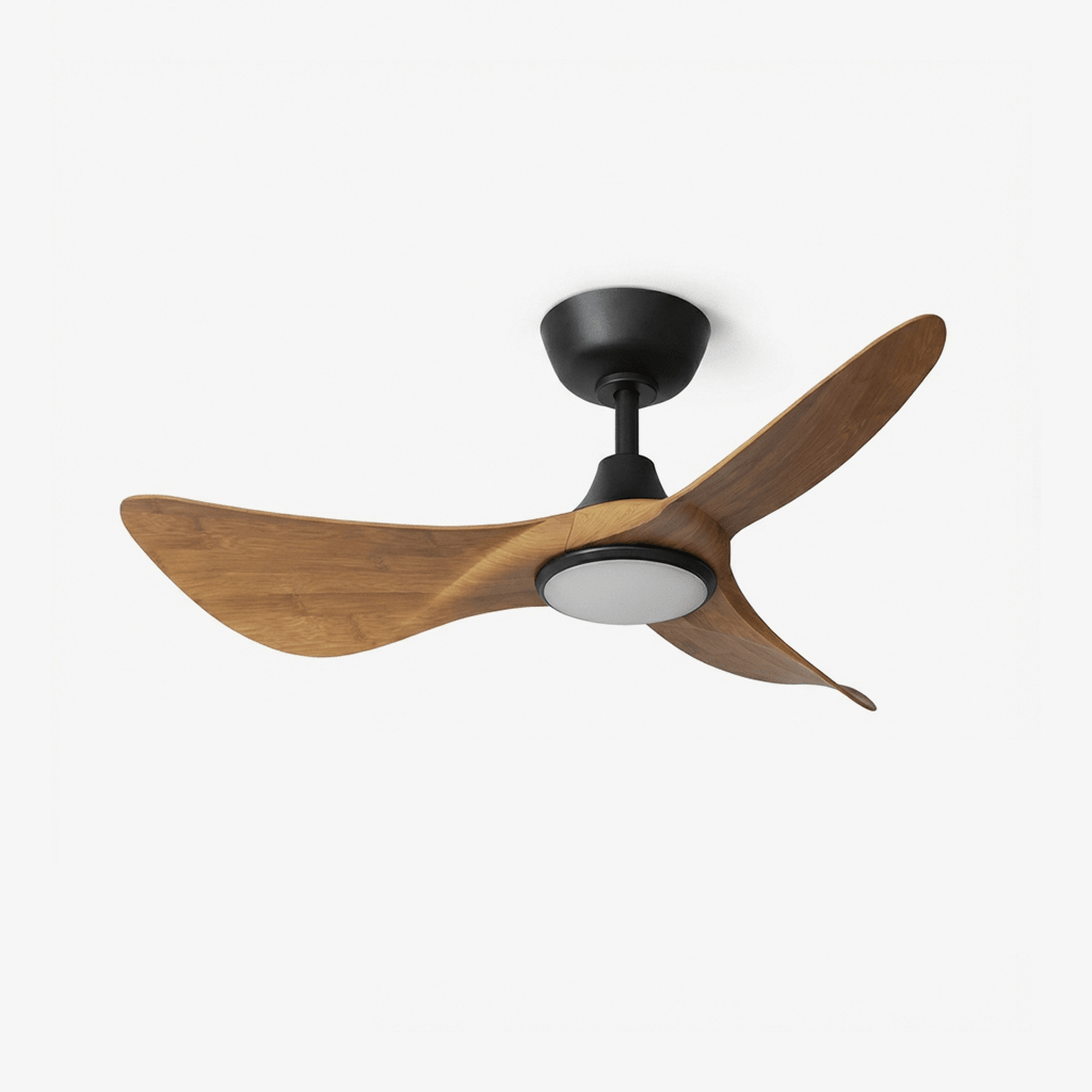Ventilateur de plafond Finn à pales effet bambou avec lumière