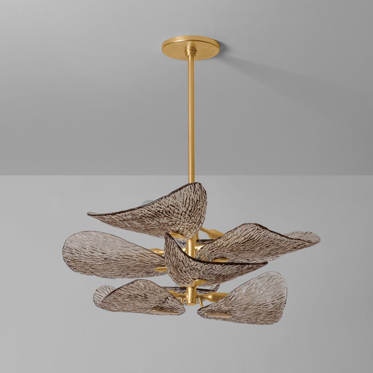Aurora Lustre en Verre Pétale Superposé Bronze