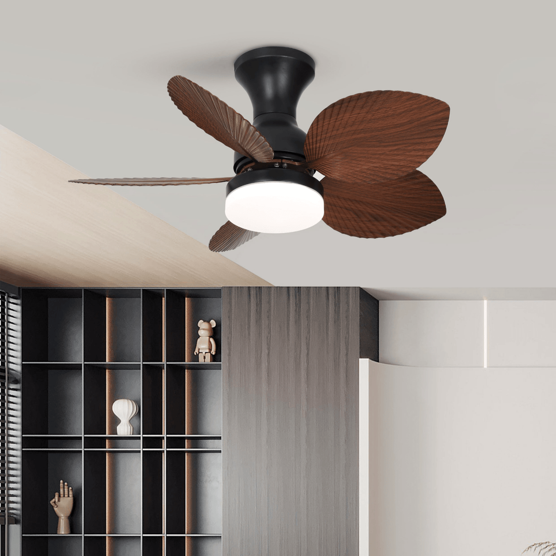Plafonnier Ventilateur Florence en Bois Vintage