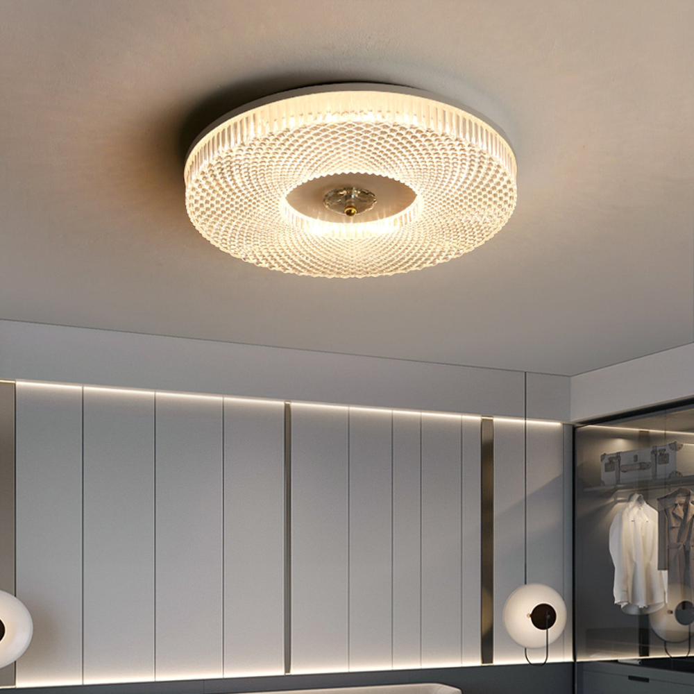Orb Plafonnier Moderne Rond LED Blanc/Doré/Noir Chambre à Coucher