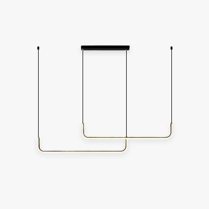 Clen Suspension Linéaire Minimaliste Or/Noir. Salon