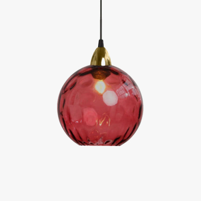 Water Ripple Suspension Boule Moderne Verre Rouge/Vert/Bleu Salon