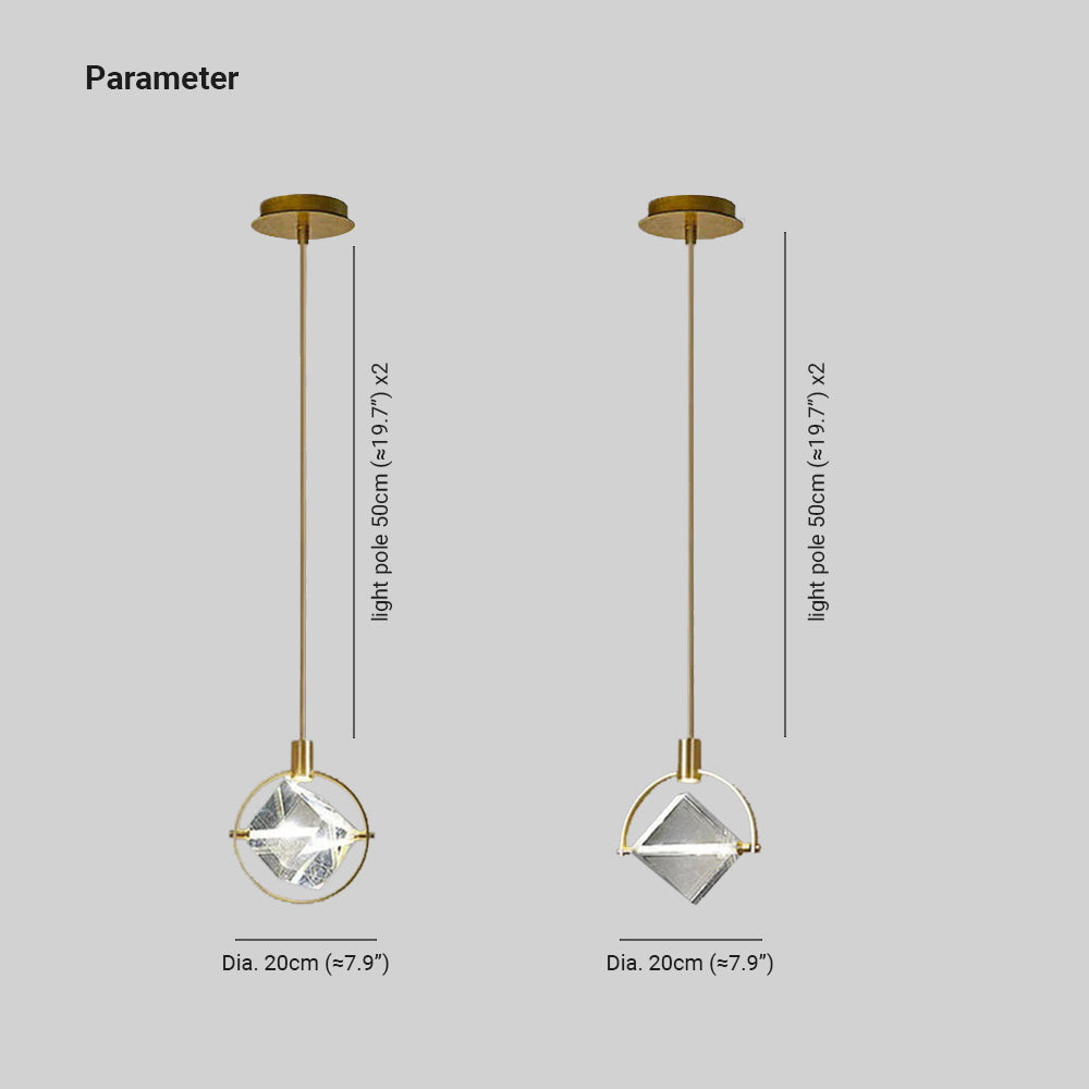 Kristy Suspension Luxe Moderne Métal/Cristal Salle à manger