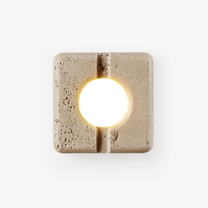 Olvenan Carré Travertin Luminaire Mural