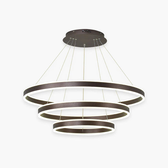 Arisha Led Suspension Cercle Minimaliste, Acrylic/Metal, Brun, Chambre