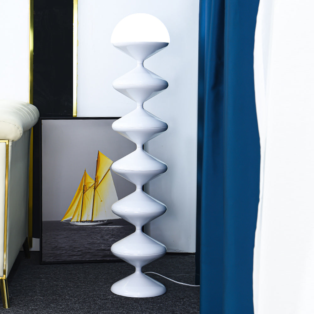 Salagado Lampadaire Gourde Moderne, Métal, Noir/Blanc, Salon
