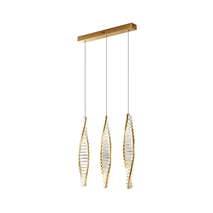 Kristy Suspension Carrée Moderne, Métal/Cristal, Noir/Or, Chambre à Coucher/Bar