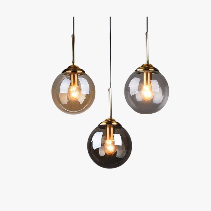 Narell Luminaires Suspension Verre Transparent Ambre